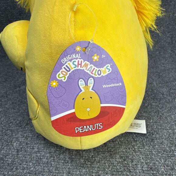 NEW Squishmallows Peanut’s 8" Woodstock Plush With Bunny Ears & Flower - Picture 5 of 6